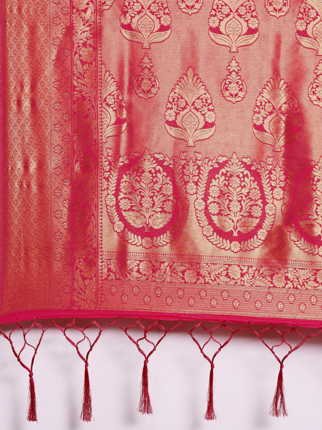 Saree Mall Pink Ethnic Motifs Zari Silk Blend Banarasi Saree | Swadesiicart