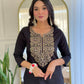 The52 Women Embroidery Work with Viscose Fabric Straight Kurta, Pant and Dupatta Set - Swadesiicart