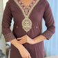 The52 Women's Rayon Slub Embroidery work Straight Kurta with Pant and Dupatta Set - Swadesiicart
