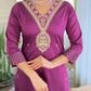 The52 Women's Rayon Slub Embroidery work Straight Kurta with Pant and Dupatta Set - Swadesiicart