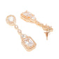 Yellow Chimes Rhodium-Plated Rose-Gold White AD-Studded Drop Earrings | Swadesiicart