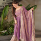 Lorenvalley Fashion Lavender Fendy Satin Embroidery Sequins Work Anarkali Gown with Dupatta | Swadesiicart