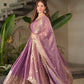 Lorenvalley Fashion Lavender Fendy Satin Embroidery Sequins Work Anarkali Gown with Dupatta | Swadesiicart