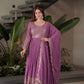 Lorenvalley Fashion Lavender Faux Georgette Embroidery & Sequins Work Anarkali Gown Sharara with Dupatta | Swadesiicart