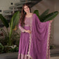 Lorenvalley Fashion Lavender Faux Georgette Embroidery & Sequins Work Anarkali Gown Sharara with Dupatta | Swadesiicart