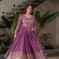 Lorenvalley Fashion Lavender Faux Georgette Embroidery & Sequins Work Anarkali Gown Sharara with Dupatta | Swadesiicart