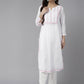 ADA Ethnic Motifs Embroidered Chikankari Cotton Kurta