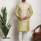 Sojanya Men Lime Green Ethnic Motifs Printed Kurta with Pyjamas & Nehru Jacket | Swadesiicart