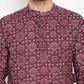 Even Apparels Maroon Pure Cotton Men's Kurta With Slit Neckline | Swadesiicart
