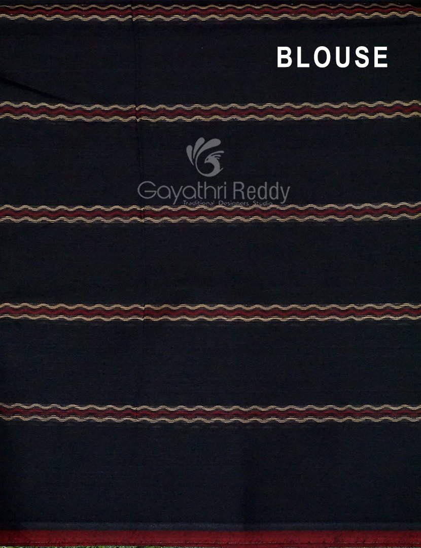 Kalanetha Black Coloured Pure Narayanpet Cotton Saree By Gayathri Reddy Designer Studio | Swadesiicart