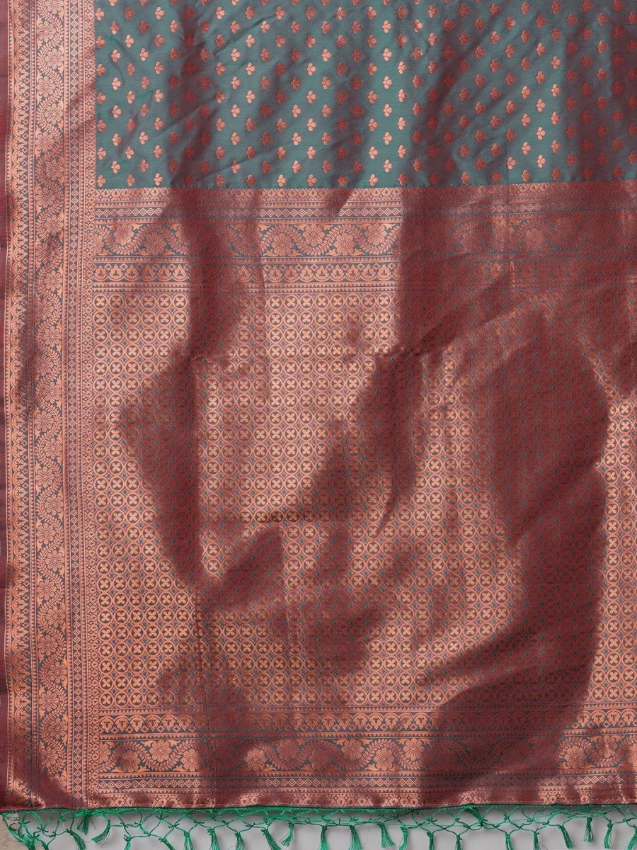 Anouk Floral Zari Banarasi Saree | Swadesiicart