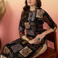 Anouk Ethnic Motifs Printed Beads And Stones Mandarin Collar A-Line Kurta - Swadesiicart