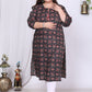 Swasti Plus Size Floral Printed Cotton Straight Kurta - Swadesiicart