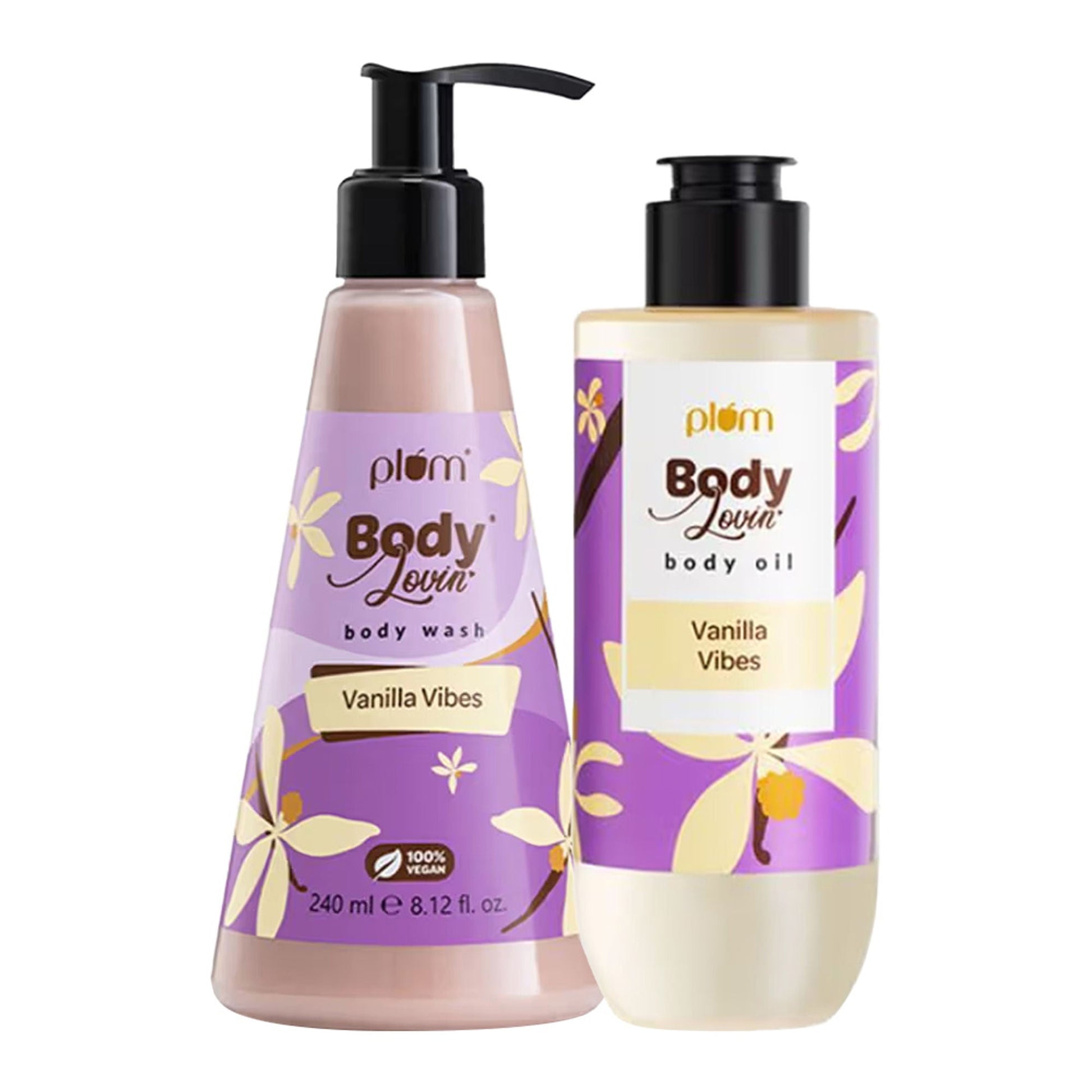 Plum Bodylovin' Vanilla Vibes Body Wash & Body Oil Duo - Swadesiicart