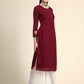 Kalini Paisley Embroidered Chikankari Georgette Straight Regular Kurta | Swadesiicart