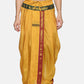 Sethukrishna Men Mustard-Yellow & Red Solid Readymade Dhoti | Swadesiicart