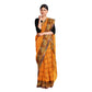 Exclusive Collection 100% Pure Cotton Orange Tant Saree With Hand Weaving Work - Swadesiicart