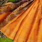 Exclusive Collection 100% Pure Cotton Orange Tant Saree With Hand Weaving Work - Swadesiicart
