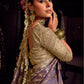 Anaita Lavender Viscose Tissue Has Worked Pallu Saree With Embroidered Blouse Piece