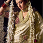 Anaita Beige Viscose Tissue Has Worked Pallu Saree With Embroidered Blouse Piece