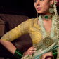 Anaita Sea Green Viscose Tissue Has Worked Pallu Saree With Embroidered Blouse Piece