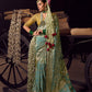 Anaita Sea Green Viscose Tissue Has Worked Pallu Saree With Embroidered Blouse Piece