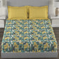 MYTRIDENT Yellow Green Printed Cotton 144 TC Queen Bedsheet With 2 Pillow Covers - Swadesiicart