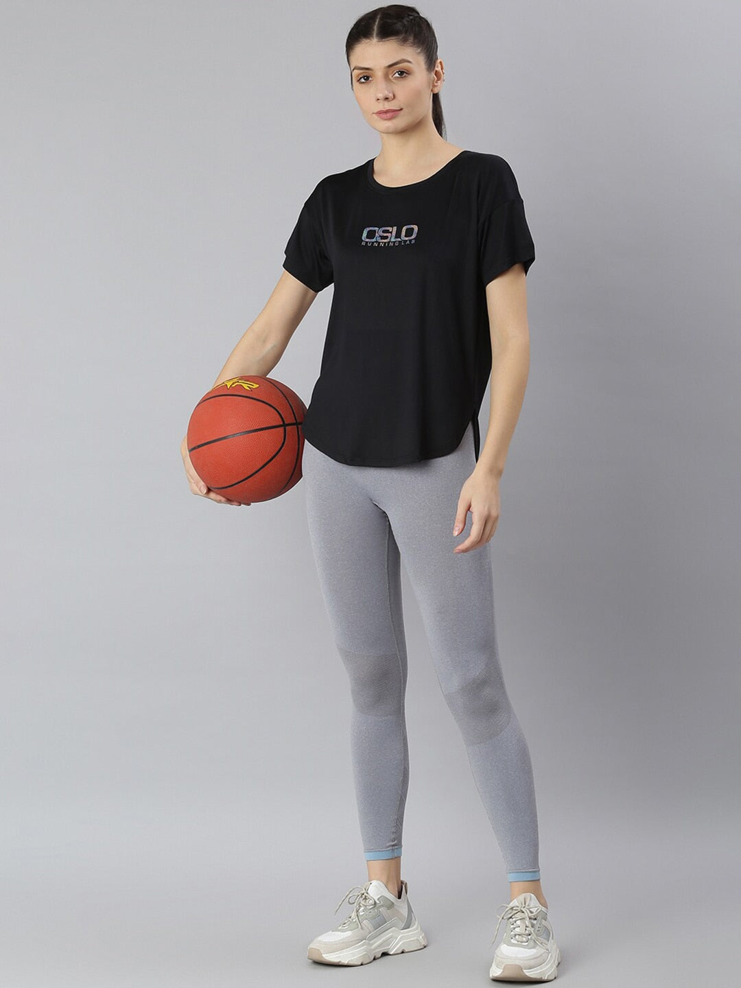 MKH Women Black Typography Extended Sleeves Dri-FIT Sports T-shirt - Swadesiicart