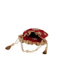 Masq Red & Gold-Toned Embellished Embroidered Potli Clutch - Swadesiicart
