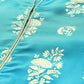 Biba Women Turquoise Blue Ethnic Motifs Foil Printed Keyhole Neck Kurta - Swadesiicart