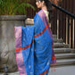 Beatitude Blue Cotton Banarasi Saree | Swadesiicart