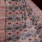 Grey And Peach Colour Ikat Design Semi Chanderi Saree By Gayathri Reddy Designer Studio | Swadesiicart