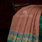 Off-White Red Striped Semi Chanderi Saree By Gayathri Reddy Designer Studio | Swadesiicart