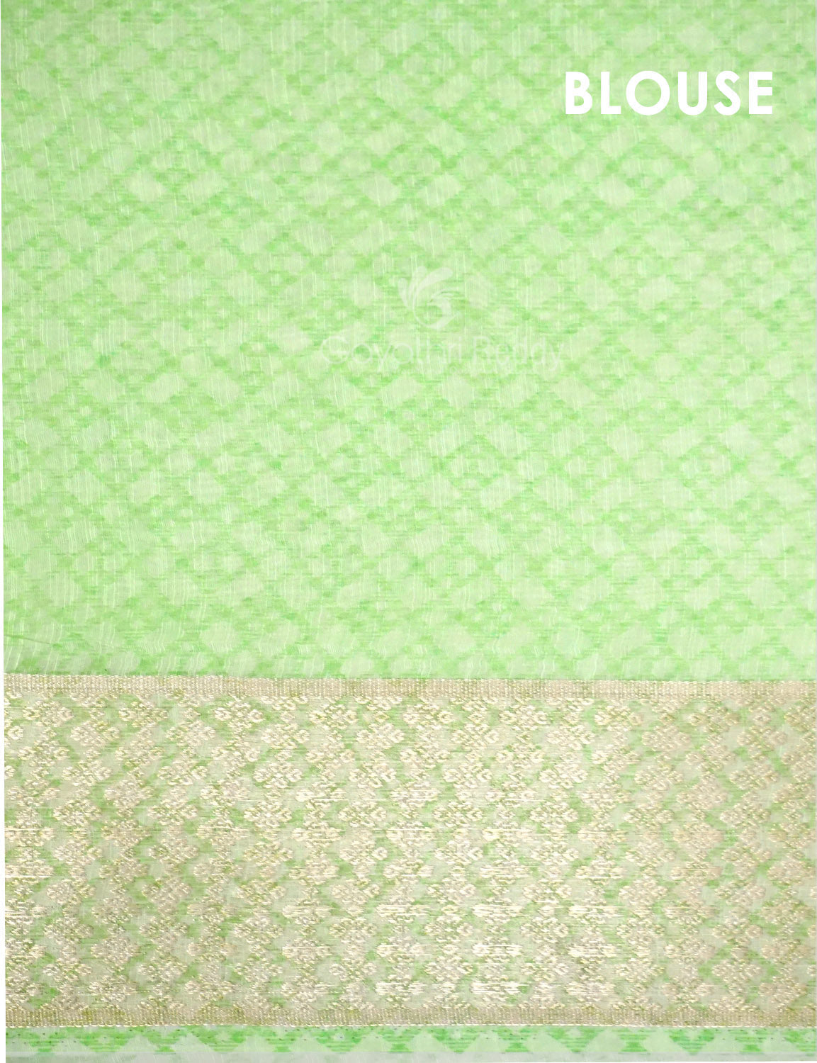 Shades of Light Parrot Green Colour Floral Design Semi Chanderi Saree By Gayathri Reddy Designer Studio | Swadesiicart