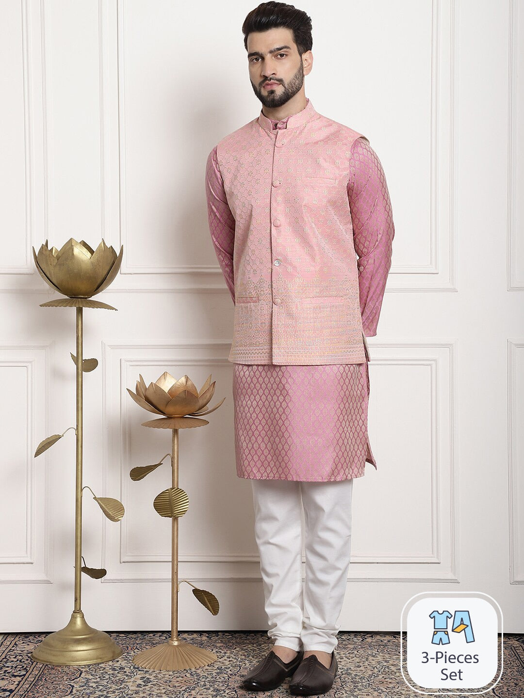 Sojanya Ethnic Motifs Woven Design Kurta With Churidar | Swadesiicart