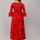 Kalini Women Red Floral Embroidered Flared Sleeves Anarkali Kurta | Swadesiicart