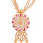 Saraf RS Jewellery Gold-Polished White & Pink American Diamond Studded & Beaded Handcrafted Set - Swadesiicart