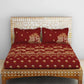 SPACES Red & Yellow Ethnic Motifs Cotton 210 TC King Bedsheet With 2 Pillow Covers - Swadesiicart