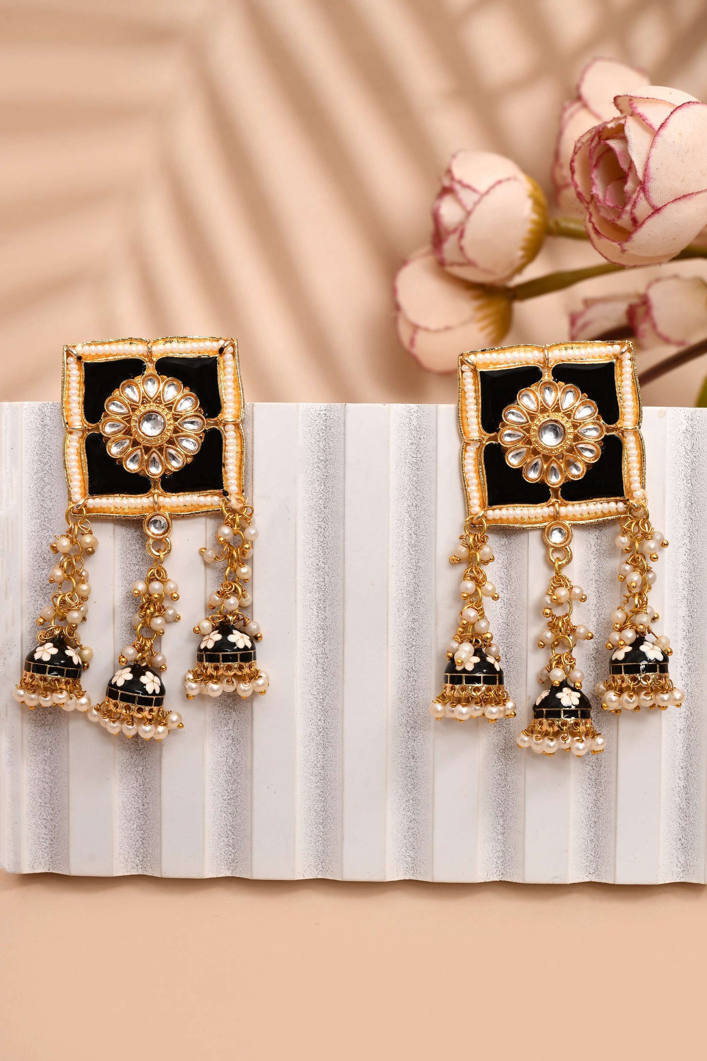 New Stylish Meenakari Black Jhumki Earring for Womens by House of Ree | Swadesiicart