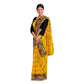 Exclusive Collection 100% Pure Cotton Golden Yellow Tant Saree With Hand Weaving Work - Swadesiicart