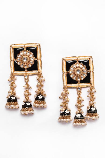New Stylish Meenakari Black Jhumki Earring for Womens by House of Ree | Swadesiicart