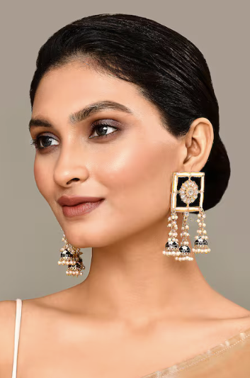 New Stylish Meenakari Black Jhumki Earring for Womens by House of Ree | Swadesiicart