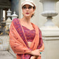 Anaita Orange Designer Weaving Soft Linen Saree With Blouse