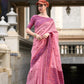 Anaita Purple Designer Weaving Soft Linen Saree With Blouse