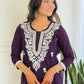 The52 Chikankari Work with Pure Cotton Fabric Straight Kurta, Pant and Dupatta Set | Swadesiicart