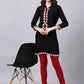 Souchii Women Black Geometric Embroidered Grandeur & Majestic Artwork Kurta - Swadesiicart