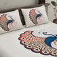 JAIPUR FABRIC Off White & Red Printed 240 TC Cotton King Bedsheet with 2 Pillow Covers | Swadesiicart