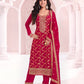 Anaita Red Dola Silk Thread Sequence Embroidered Salwar Suit