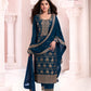 Anaita Navy Blue Dola Silk Thread Sequence Embroidered Salwar Suit