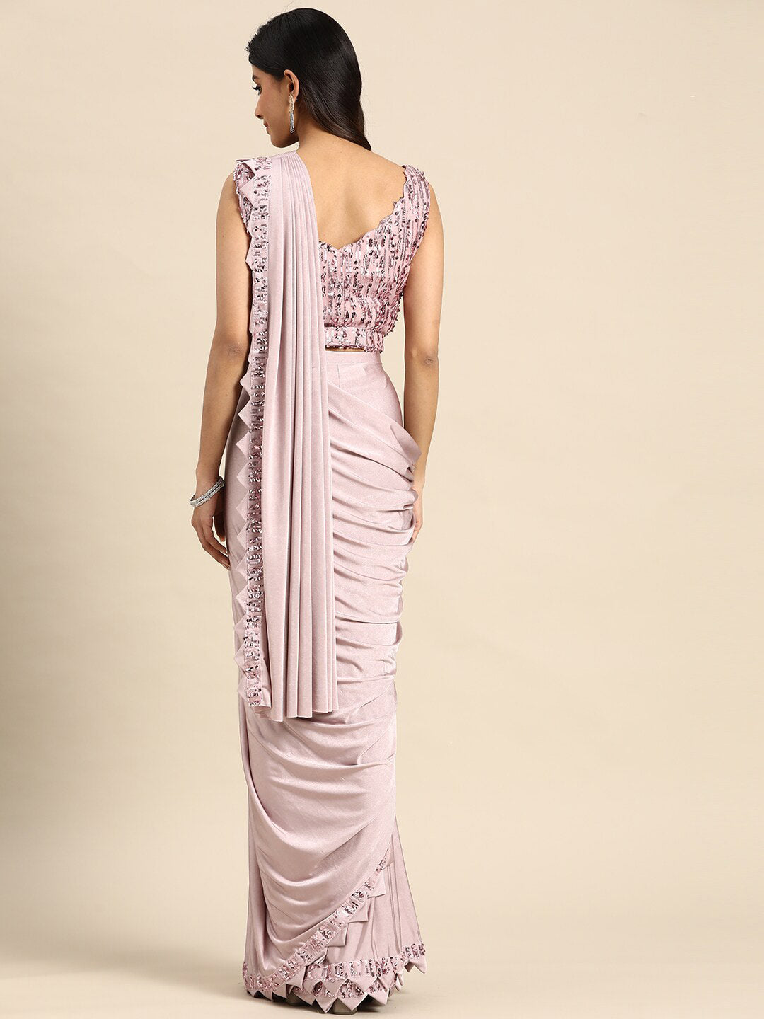 Mitera Embellished Border Ready to Wear Saree | Swadesiicart